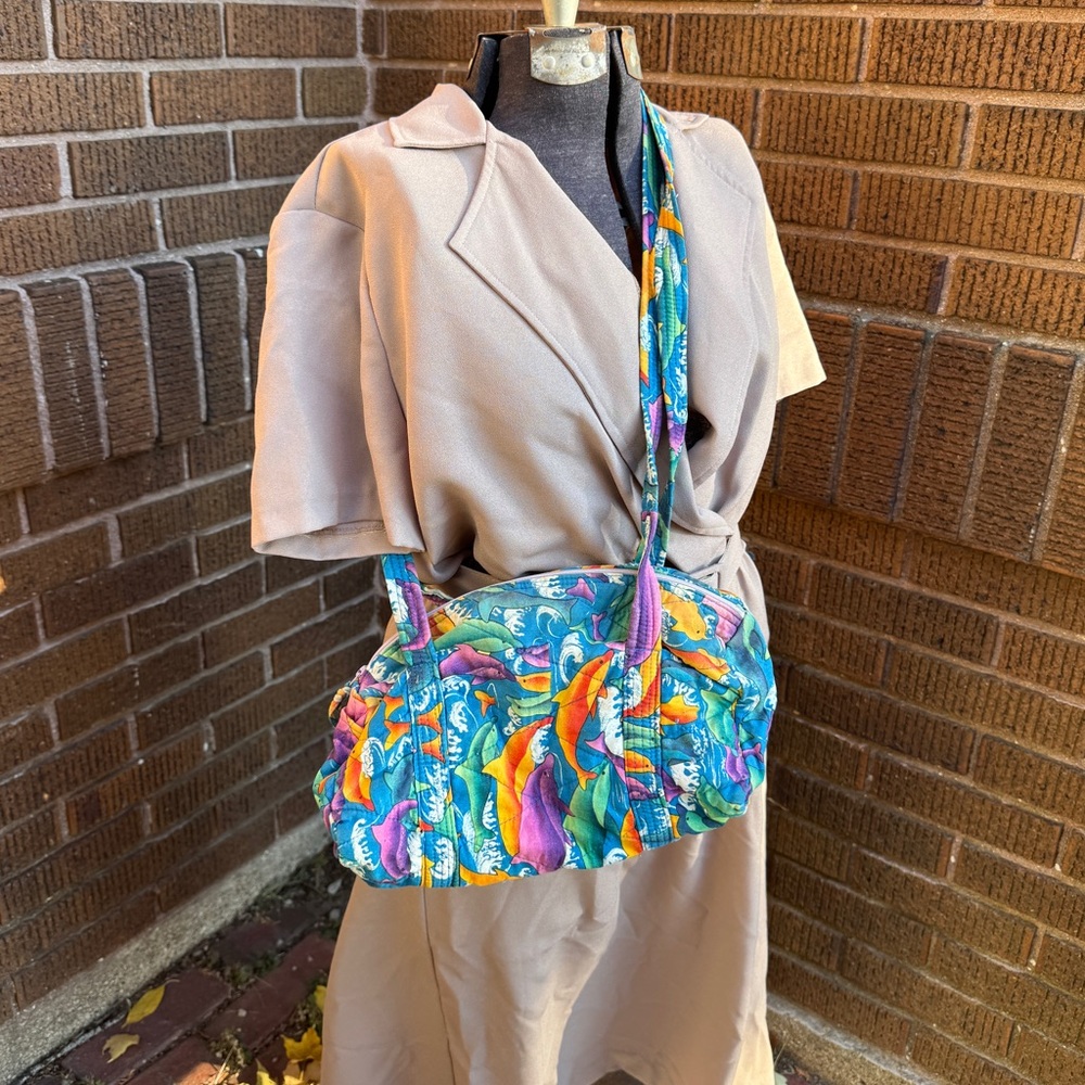 Quilted Dolphin Cross Body Bag